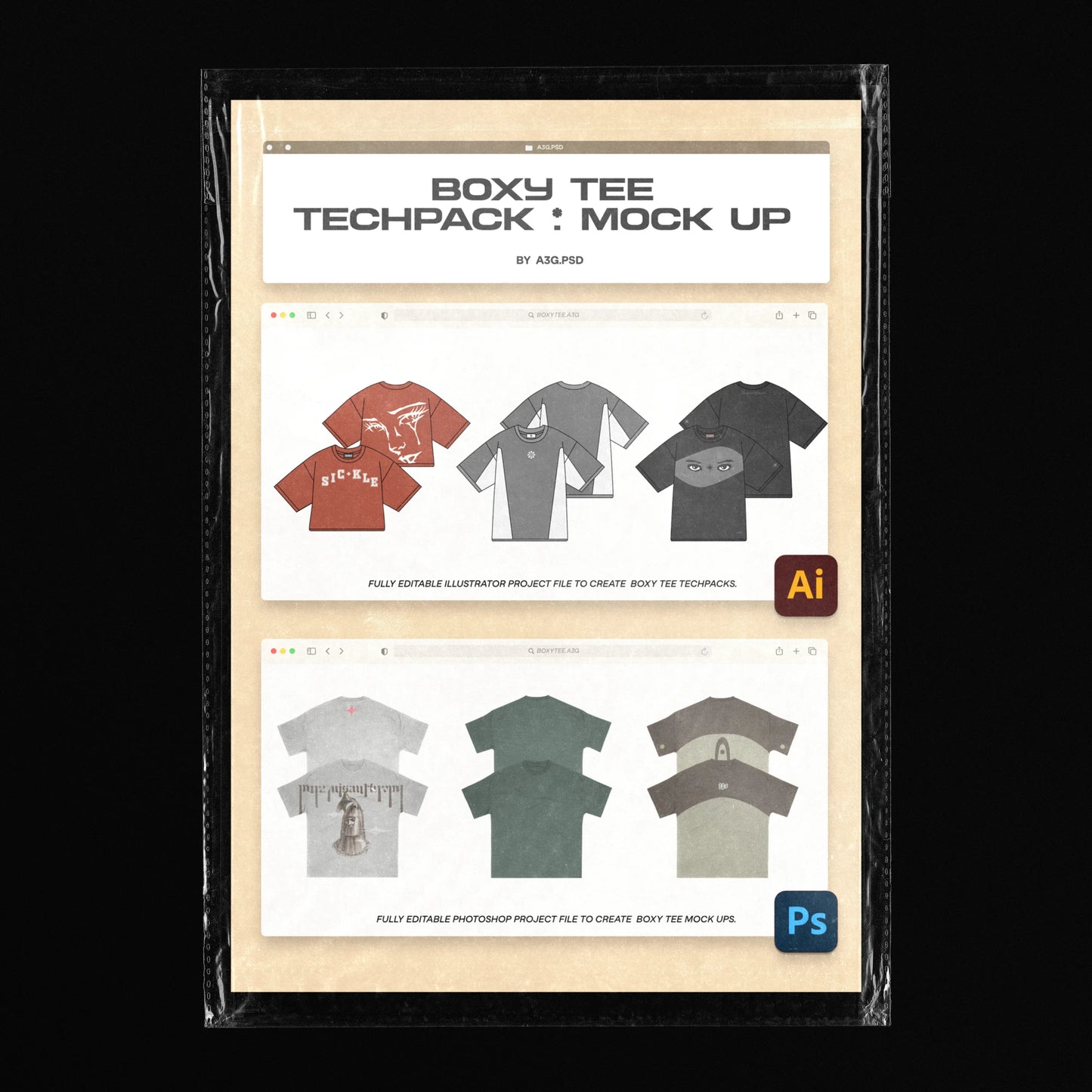 Sample Boxy Tee Techpack & Mock up